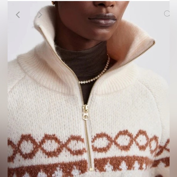 Varley Cai Fairisle Half Zip  Whitecap Size S NWT - Picture 8 of 13